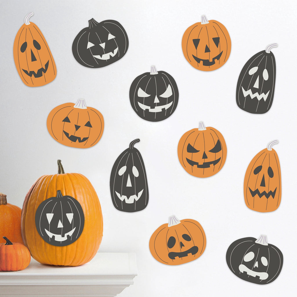Pumpkin Cutouts, Orange and Black, 12 Pieces, Halloween by Way To Celebrate