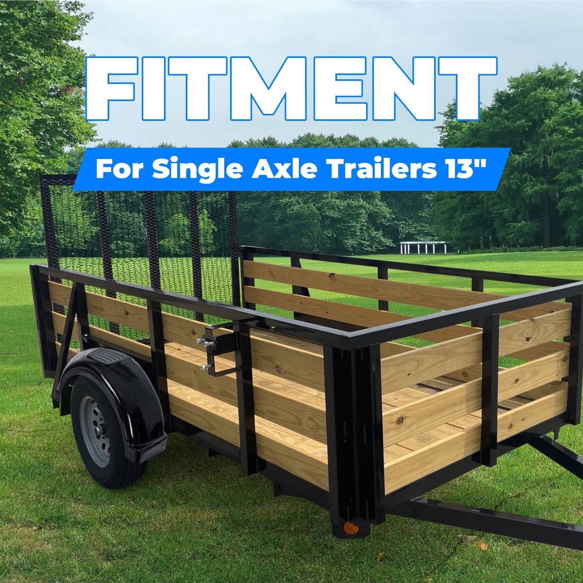 Kojem 2Pcs 13" Single-Axle Trailer Fenders W/Steps Skirt Boat Black