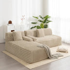 Cloud Modular Sectional Sofa L-Shaped Upholstered Couch With 2 Throw Pillows