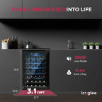 Icyglee Beverage Refrigerator 3.2 Cubic Feet 126 Can Silver - BR-110-IG-02X