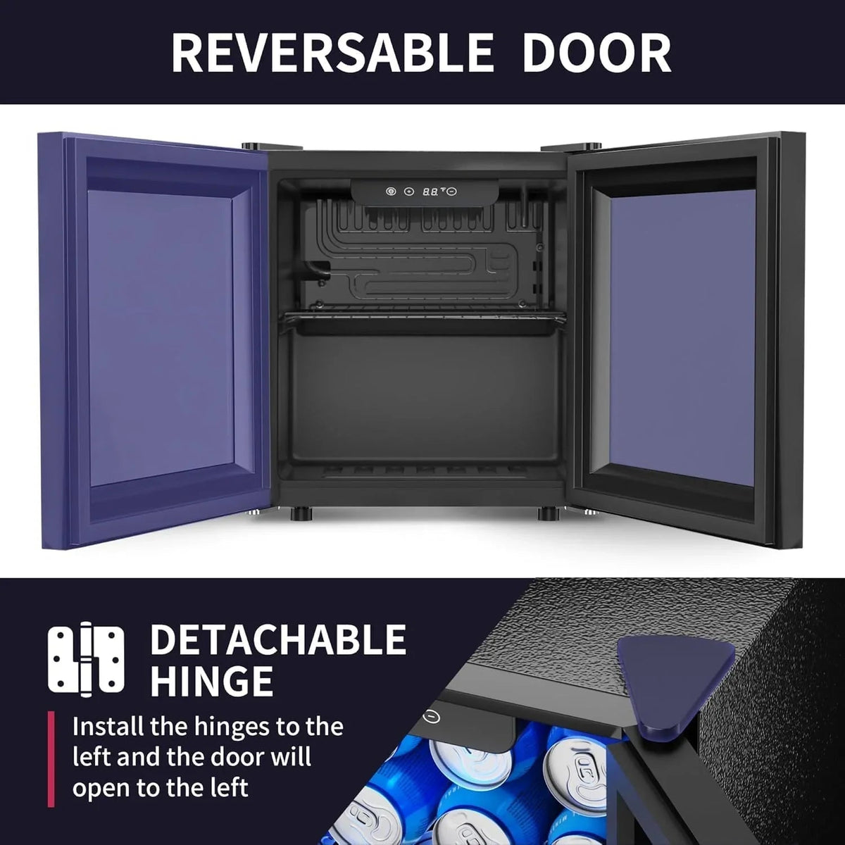 Icyglee Beverage Refrigerator 3.2 Cubic Feet 126 Can Silver - BR-110-IG-02X