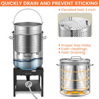 100QT Stainless Steel Seafood Boiling Kit With 82QT Basket And 200,000BTU Propane Stove