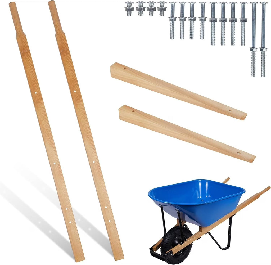 Wheelbarrow Replacement Handle Kit, 2 Pre-Drilled FSC Wood Handles, 60 in