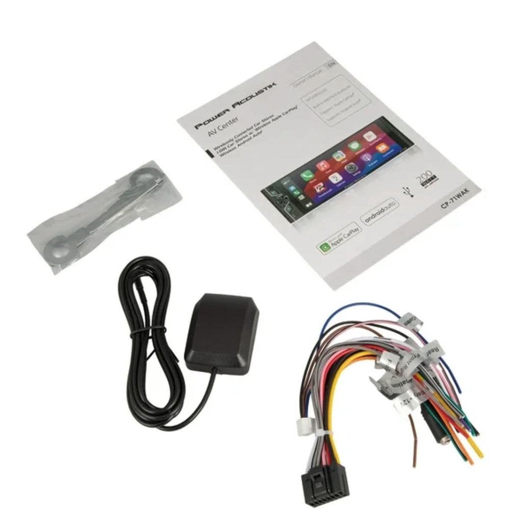 Power Acoustik CP-71WA Single DIN 6.5" Color Touchscreen Car Stereo with Bluetooth Connected Apple CarPlay + Android Auto