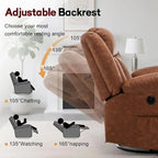 Korser Swivel Rocker Recliner Chair With Massage, Heating, USB Charging And Storage