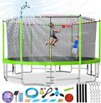 Trampoline With Enclosure Net And Adjustable Basketball Hoop - 8ft, 10ft, 12ft, 14ft, 15ft, 16ft