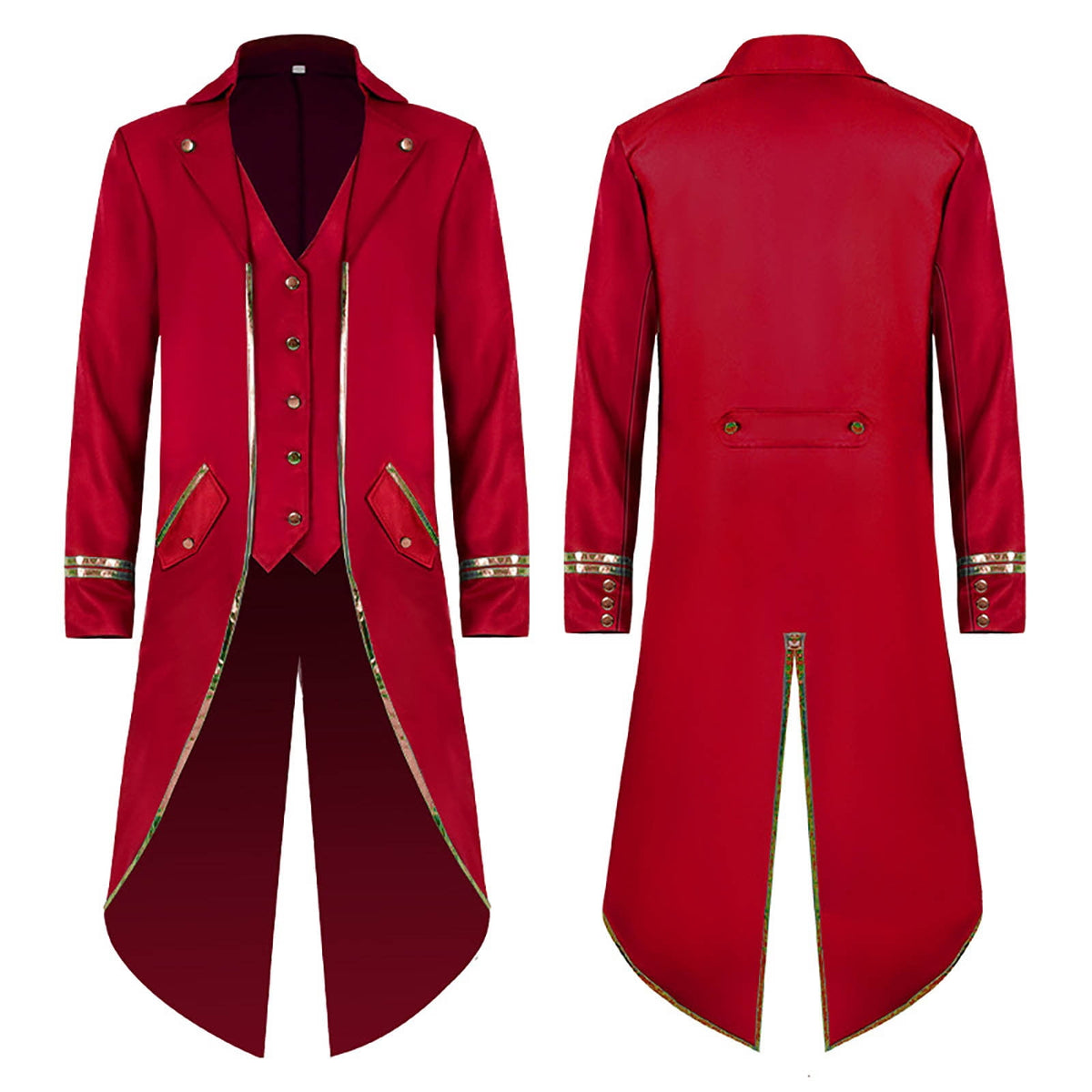 Men LYXSSBYX Mens Jackets Fall Fashion Halloween Men's Costume Men's Mid Length Retro Tuxedo Costume