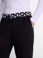 Women’s Halloween Printed Foldover Waistband French Terry Lounge Pants, 29" Inseam