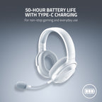 RAZER BARRACUDA X (2022) - 2.4GHz Wireless/BT Headset, Multi-Platform Gaming and Mobile - Mercury (White)