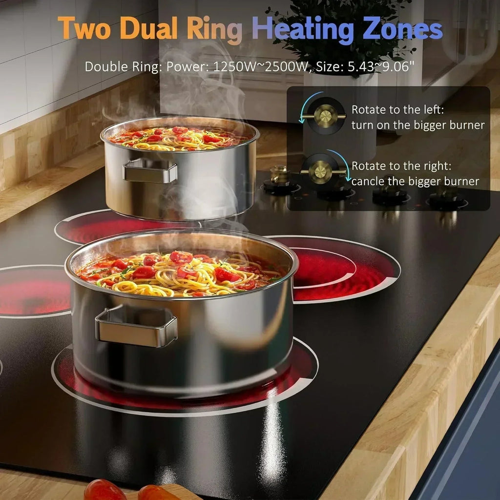 Jessier 30 Inch 5-Burner Built-In Ceramic Electric Cooktop
