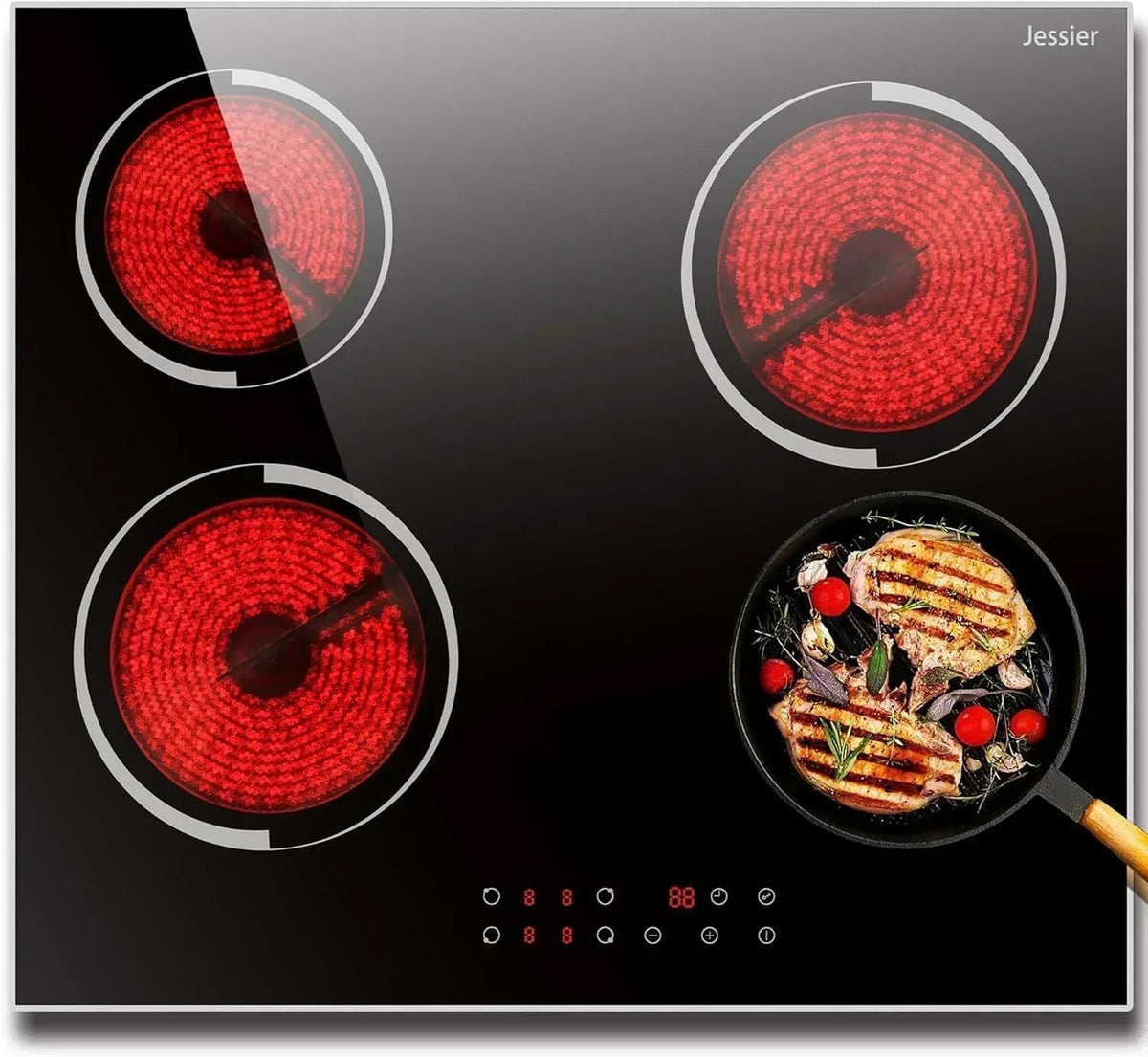 Jessier 30 Inch 5-Burner Built-In Ceramic Electric Cooktop