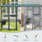 Outdoor Wooden Cat Catio Enclosure, 71 x 38 x 71 in, 7 Platforms, Grey