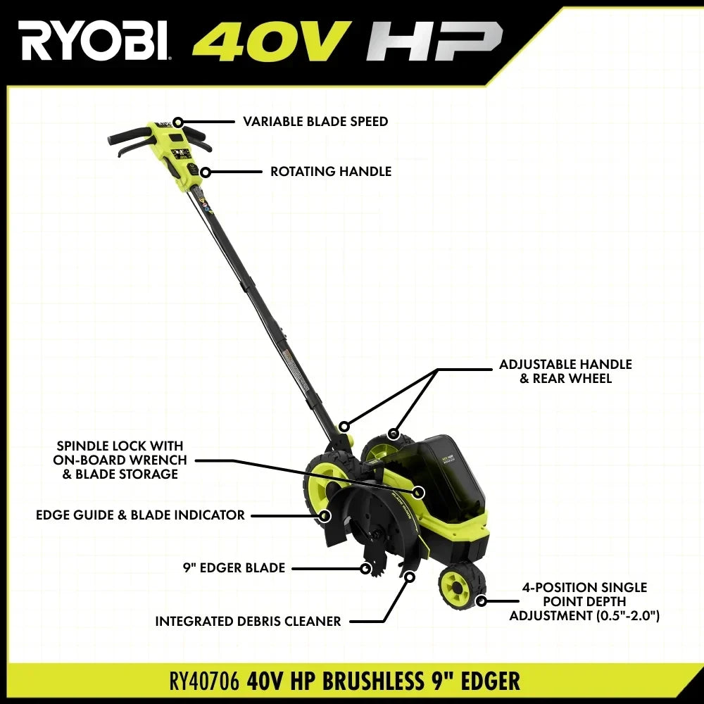 RYOBI 40V HP Brushless 9" Edger