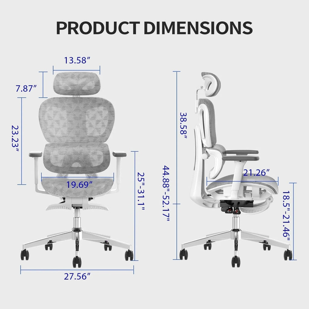 PatioMage Ergo3D High-Back Mesh Ergonomic Office Chair With 3D Adjustable Armrests - Engonomic Office Chair