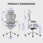 PatioMage Ergo3D High-Back Mesh Ergonomic Office Chair With 3D Adjustable Armrests - Engonomic Office Chair