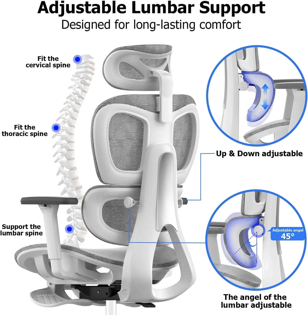 PatioMage Ergo3D High-Back Mesh Ergonomic Office Chair With 3D Adjustable Armrests - Engonomic Office Chair