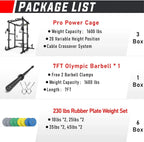 Sportsroyals Power Cage With Adjustable Cable Crossover System, 1600 lbs, Red, 61.6 x 56.0 x 82.6 in - Power Cage