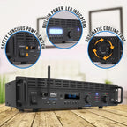 Pyle 2-Channel 2000W Bridgeable Rack-Mount Pro Audio Amplifier