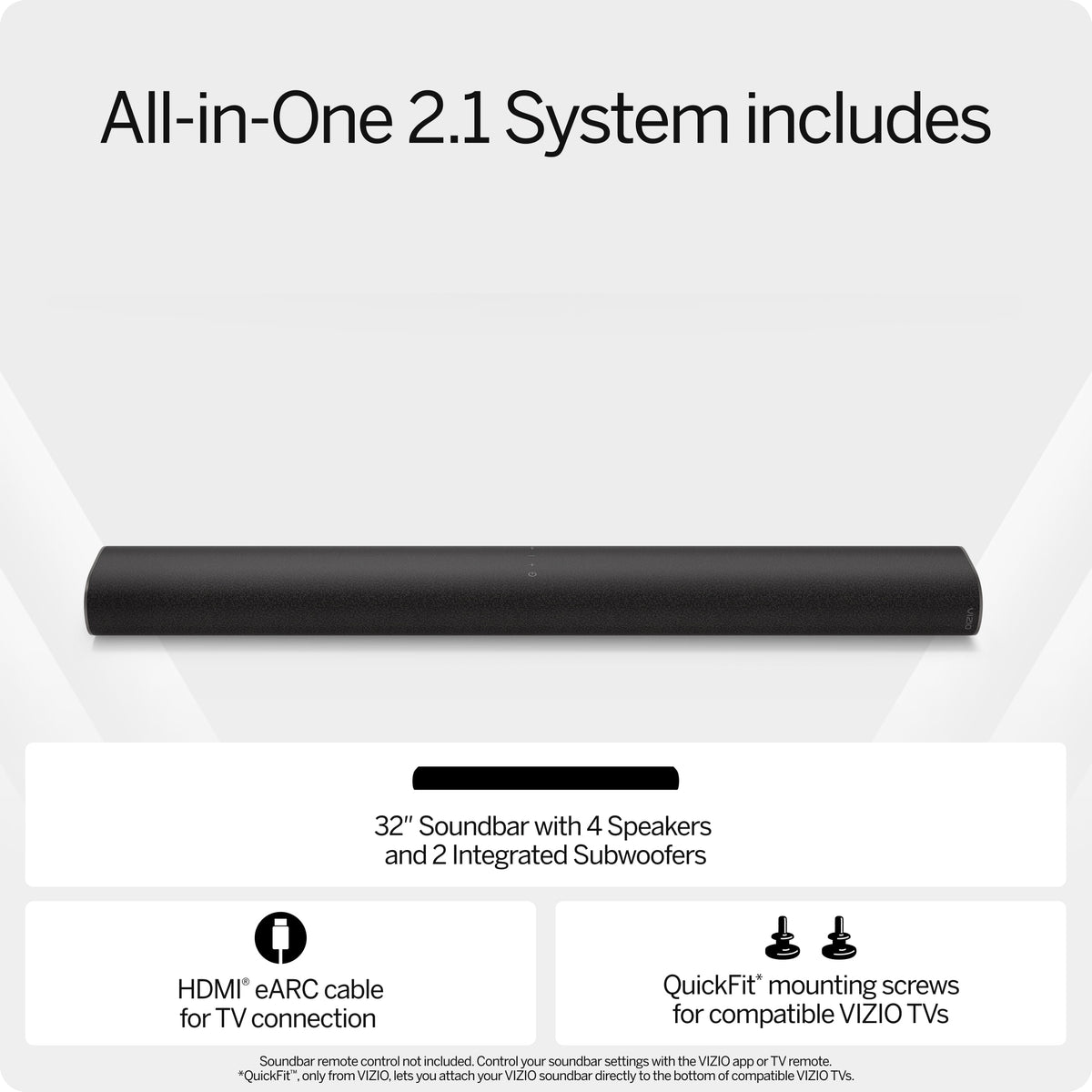 VIZIO All-in-One 2.1 Soundbar SE With Dolby Atmos, DTS:X, Bluetooth SV210Y-08