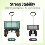 Vibemo Steel Garden Cart 2-in-1, 1400 lbs, 13 in Pneumatic Tires, Black - VB-GC02
