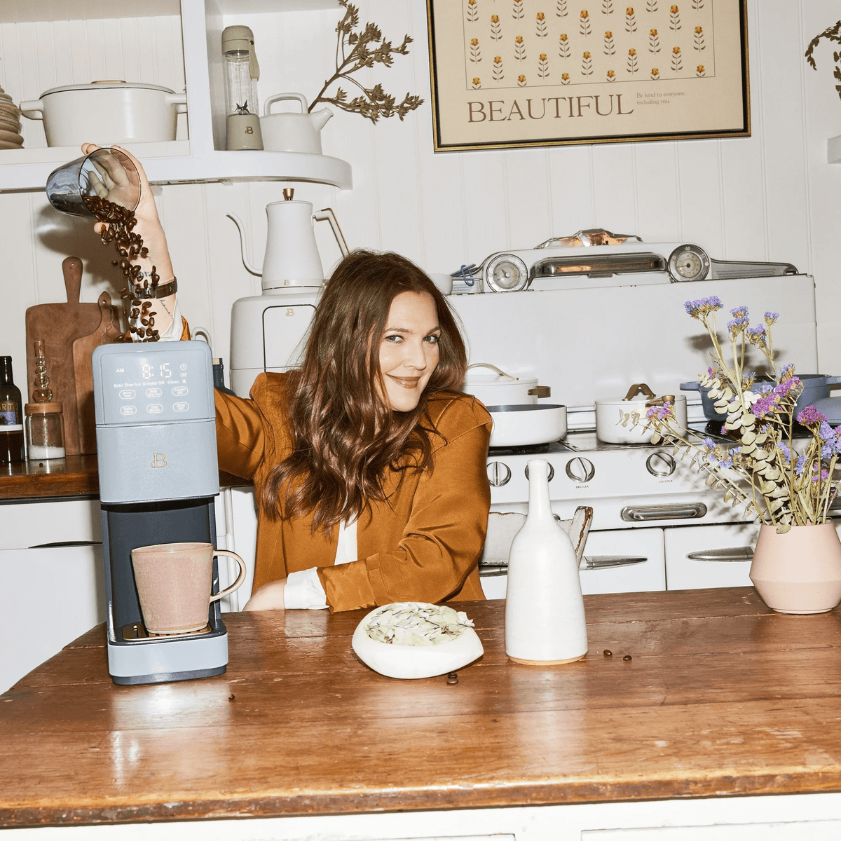 Beautiful Perfect Grind Programmable Single-Serve Brewer, Cornflower Blue