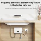 Mini Electric Tankless Water Heater 3000W 110V Constant Temperature Instant Hot Water Heater with Remote Control Digital Display On Demand Hot Water
