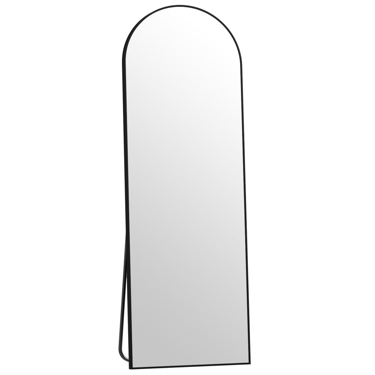BEAUTYPEAK Arched Full Length Floor Mirror 64"x21.1" Full Body Standing Mirror,Black