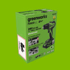 Greenworks PowerAll 24V 3/8" 280 in-lb Drill, with 2.0 Ah USB-C Battery, 30W USB-C Charger Block, 3' 100W USB-C Cable