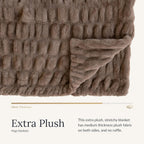 Minky Couture Hugs Extra Plush Stretchy Bubbled Throw Blanket - Travel, Milk Chocolate