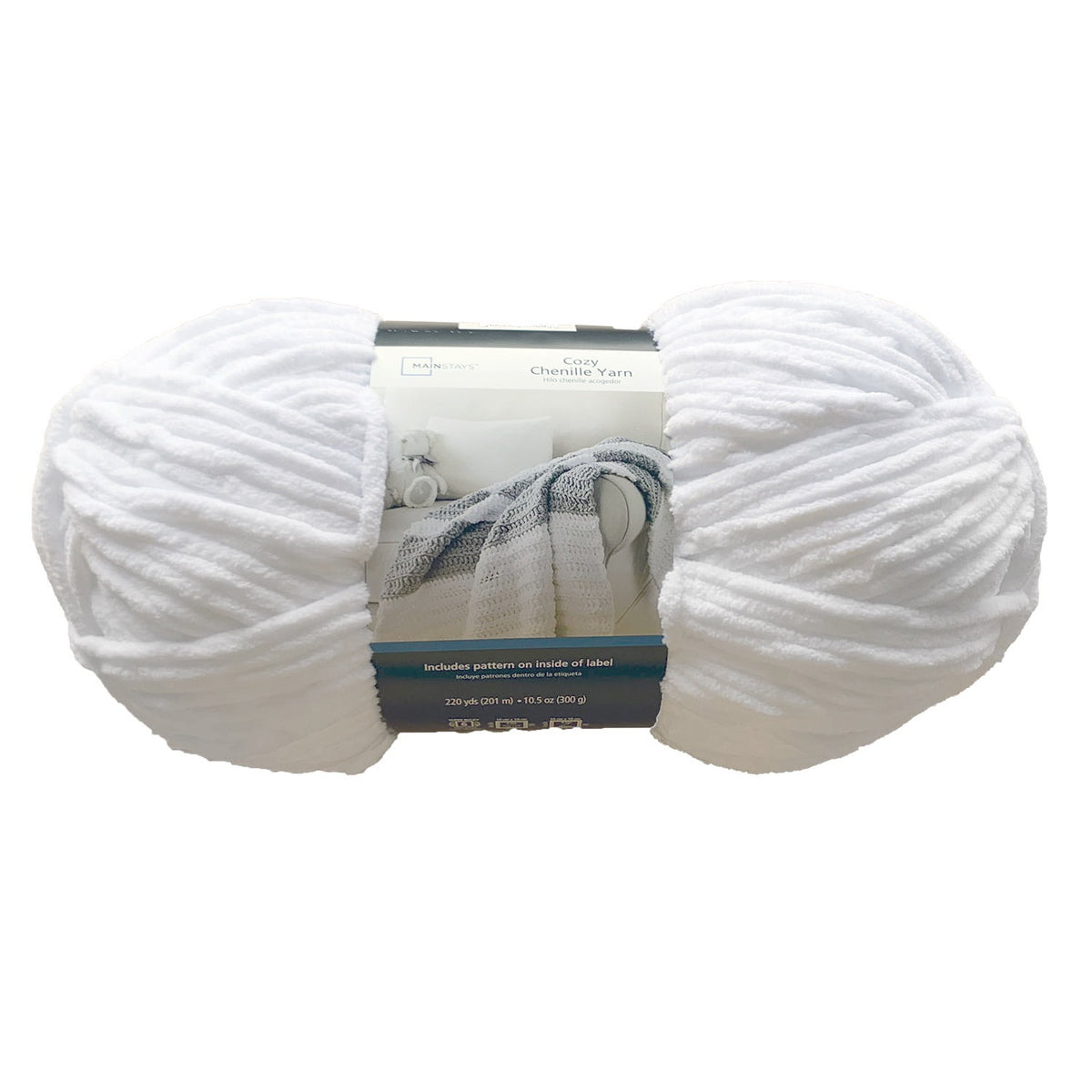Mainstays Cozy Chenille Yarn, 220 yd, 100% Polyester, Bulky