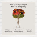 My Texas House Fall Faux Hydrangea Bundle, Burgundy, 20"