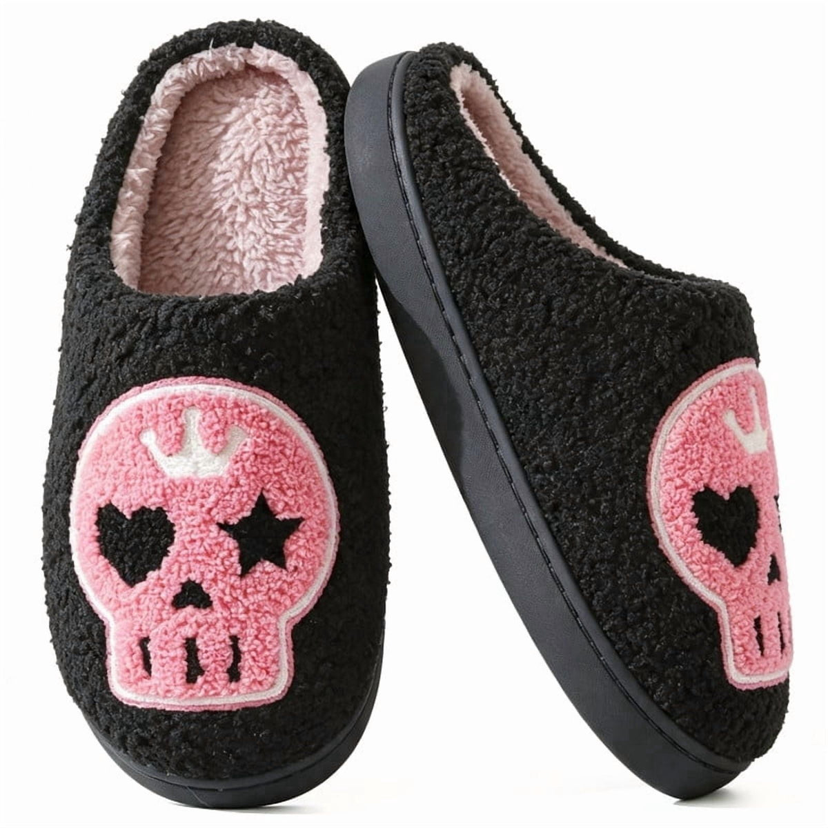 BERANMEY Halloween Slippers for Women Perfect Soft Plush Comfy Warm Slip-On Cute Womens Slippers Indoor Fluffy House Slippers for Women and Men Non-slip Fuzzy Flat Slides
