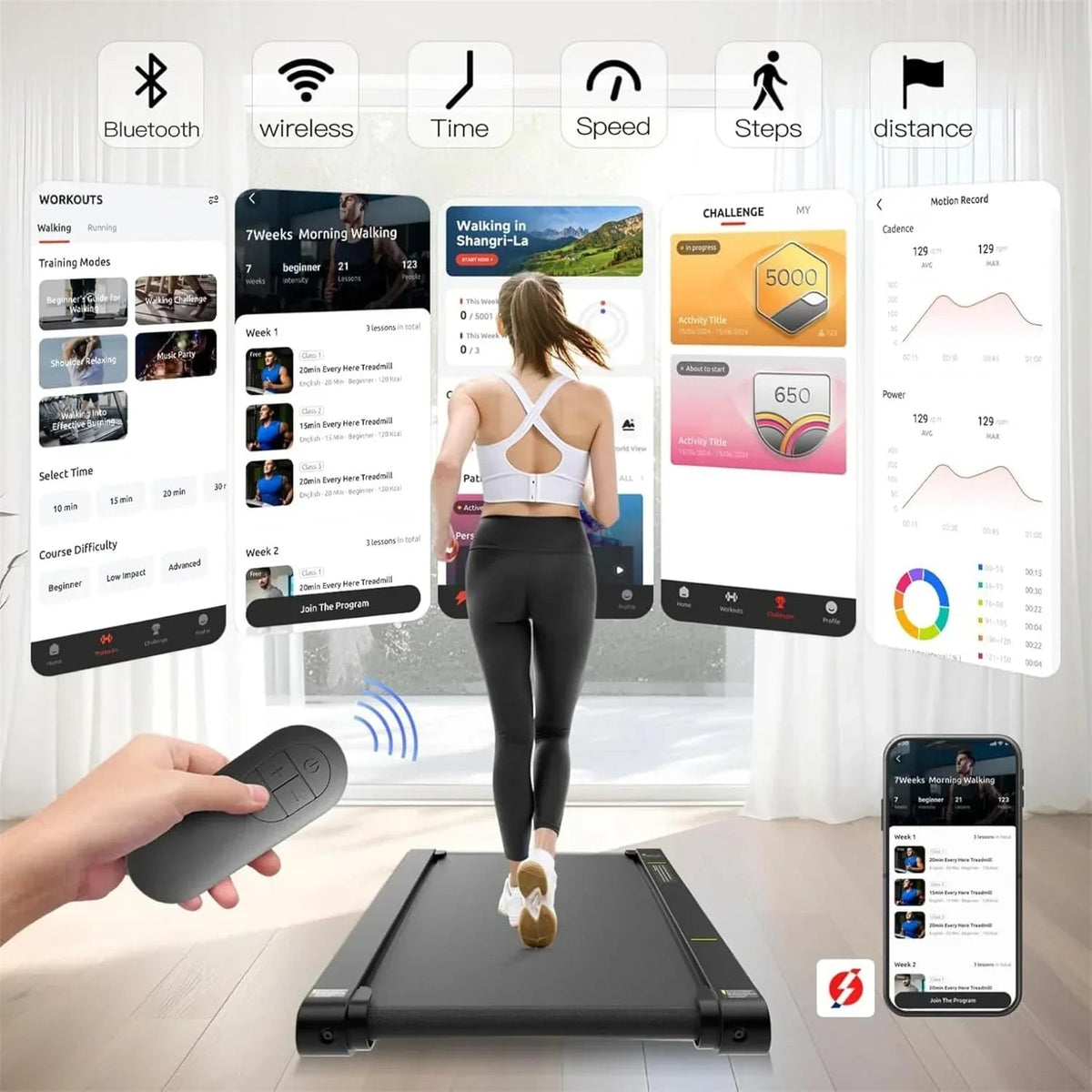 Sperax 3 In 1 Under Desk Walking Treadmill Pad With App