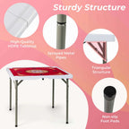 Costway Folding Mahjong Table With Cup Holders, Felt Mat And Carrying Handle - 35in x 35in x 29in