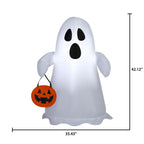 Ghost with Jack-o'-Lantern Tote Airblown Yard Inflatable, Multicolor, 3.5', Halloween by Way To Celebrate