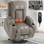Lazy Boy Power Lift Recliner Chair With Massage, Lumbar Heating, USB Port And Cup Holders - Single Motor