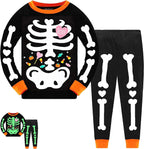 FEDPOP Toddler Halloween Pajamas Kids Skeleton Glow in the Dark Sleepwear Pjs Set 5T