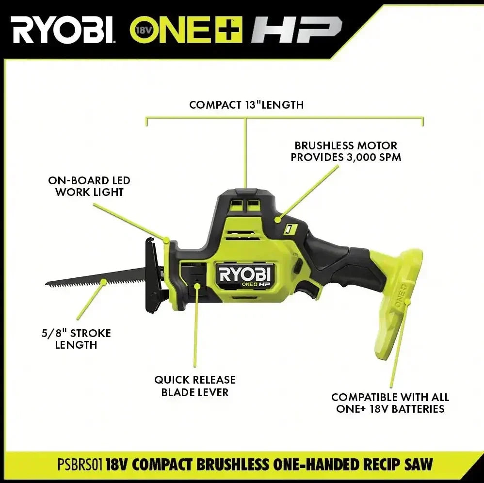 RYOBI 18V ONE+ HP Compact Brushless 6-Tool Combo Kit
