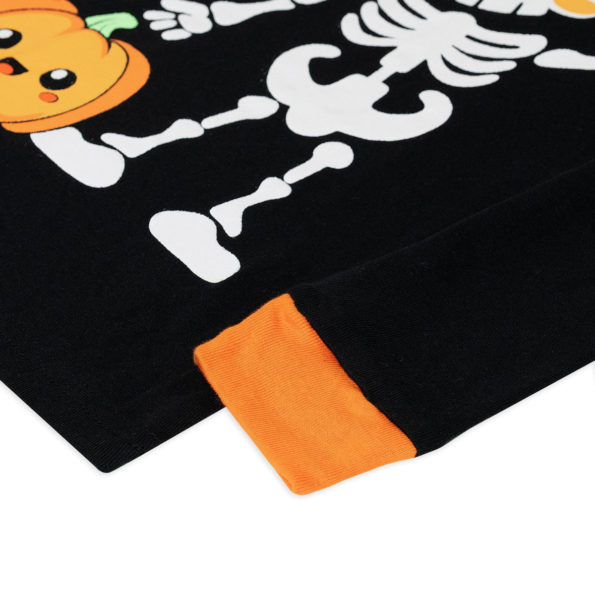NIPAXO Family Matching Halloween Pajamas Set - Spooky Cute Skeleton & Pumpkin Graphic Long Sleeve Sleepwear for Adults, Kids & Toddlers