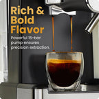 Chefman CafeMaster Pro 6-in-1 Espresso Machine With Milk Frother, Stainless Steel, 1.8-Liter - RJ54-I-SV / RJ54-I-SV-AM