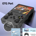 Salange R36S Open Source Handheld Game Console, 3.5-inch 3D large screen, GBA Dual Joystick, Arcade Nostalgia, Black, 128GB