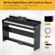 88-Key Full-Size Electric Piano Keyboard With Stand, 3 Pedals And MIDI Function