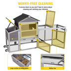 Aivituvin 82.4" Chicken Coop with Wheels, Large Hen House with Run, Chicken Cage for 4-6 Chickens, Weatherproof Asphalt Roof, Nesting Box & Pull-Out