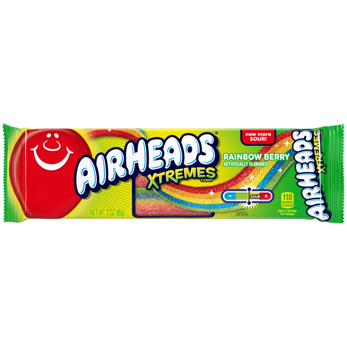 Airheads Xtremes Belts Sweetly Sour Candy, Rainbow Berry, 3 oz