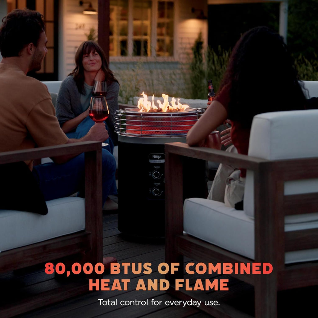 Ninja Fireside360 Outdoor Heater & Fire Pit, 3 Modes - OF101BK
