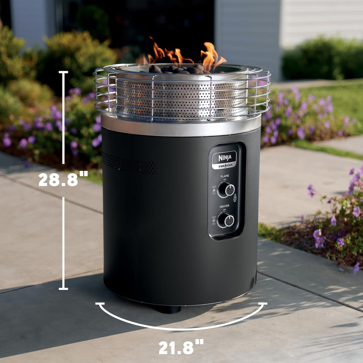 Ninja Fireside360 Outdoor Heater & Fire Pit, 3 Modes - OF101BK