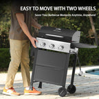 MASTER COOK 3-Burner Propane Gas Grill, 30,000 BTU, Black