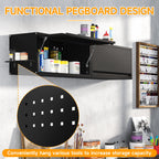 Metal Garage Wall Cabinet with Doors Side with Holes,Wall Mounted Metal Storage Cabinet with Up-Flip Door ,Garage Storage Cabinet for Garage