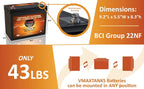 AGM Group 22 Deep Cycle Wheelchair Battery, 12V 60Ah, 2 Pack - VMAXMB96