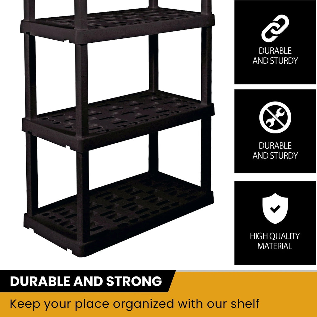 Hyper Tough 5-Tier Shelving Unit, W36 x D18 x H74in, Black, Pack Of 2